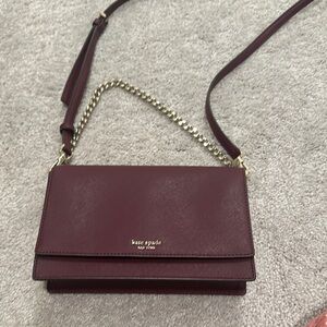 Kate Spade Red Crossbody Bag with Chain Strap